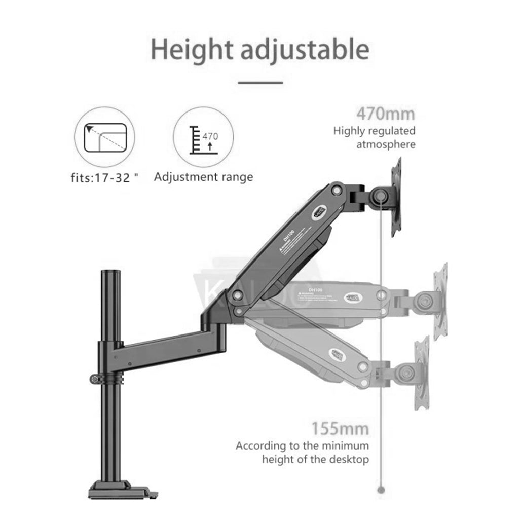 A Photo Of KALOC DH100B Single Monitor Arm with Internal Gas Spring 17–33