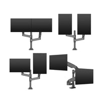 Kaloc DH200B Adjustable Dual Monitor Arm with Gas Spring Technology – Fits Screens 17" to 35"
