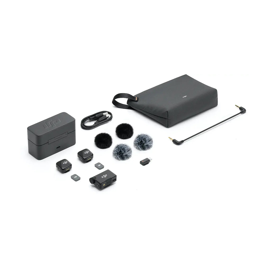 A Photo Of DJI Mic Mini (2 TX + 1 RX + Charging Case) - Compact Wireless Microphone