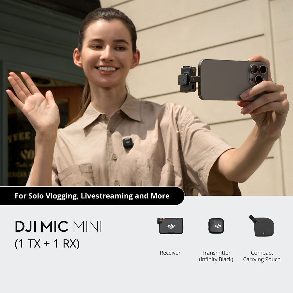 A Photo Of DJI Mic Mini (1 TX + 1 RX) – Ultra-Compact Wireless Microphone