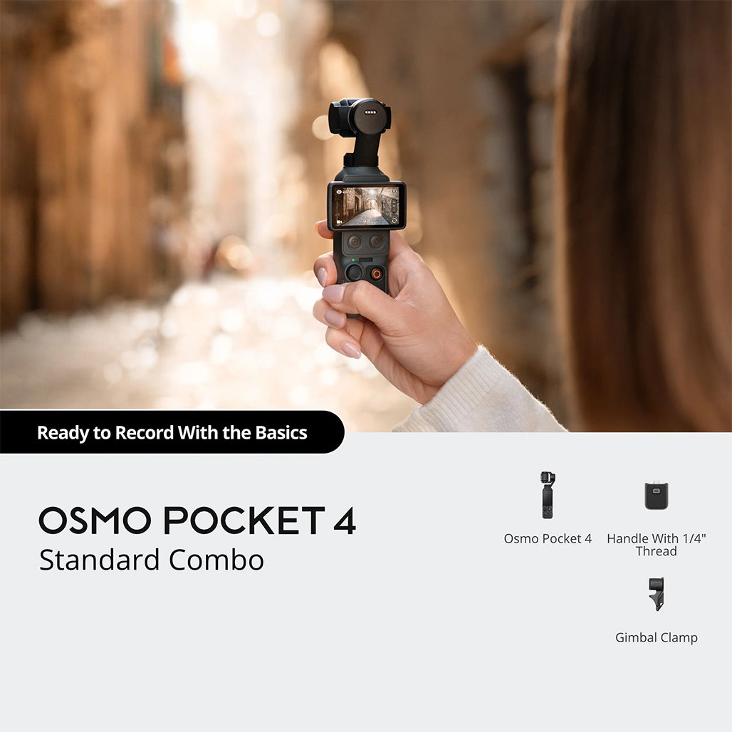 A Photo Of DJI Osmo Pocket 4 Standard Combo - Handheld Gimbal Camera
