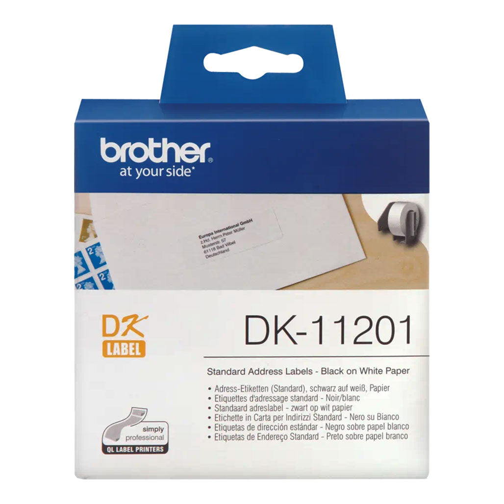 A Photo Of Brother original label roll DK-11201 - black on white, 29mm x 90mm