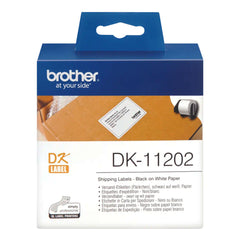 A Photo Of Brother Original Label Roll DK-11202 - Black on White, 62mm x 100mm