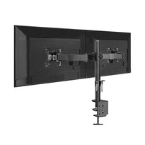 KALOC DW220J Adjustable Horizontal Dual Monitor Arm for 17" to 27" Screens - Tiling Angle Adjustment, Cable Management, and 360° Rotation