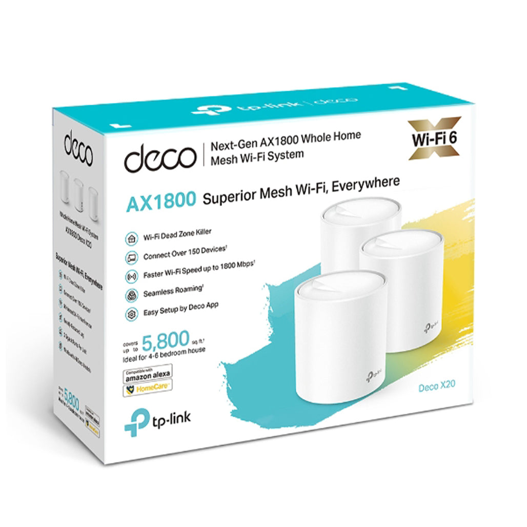 A Photo Of TP-Link Deco X20 - AX1800 Whole Home Mesh Wi-Fi 6 System (3 Pack)