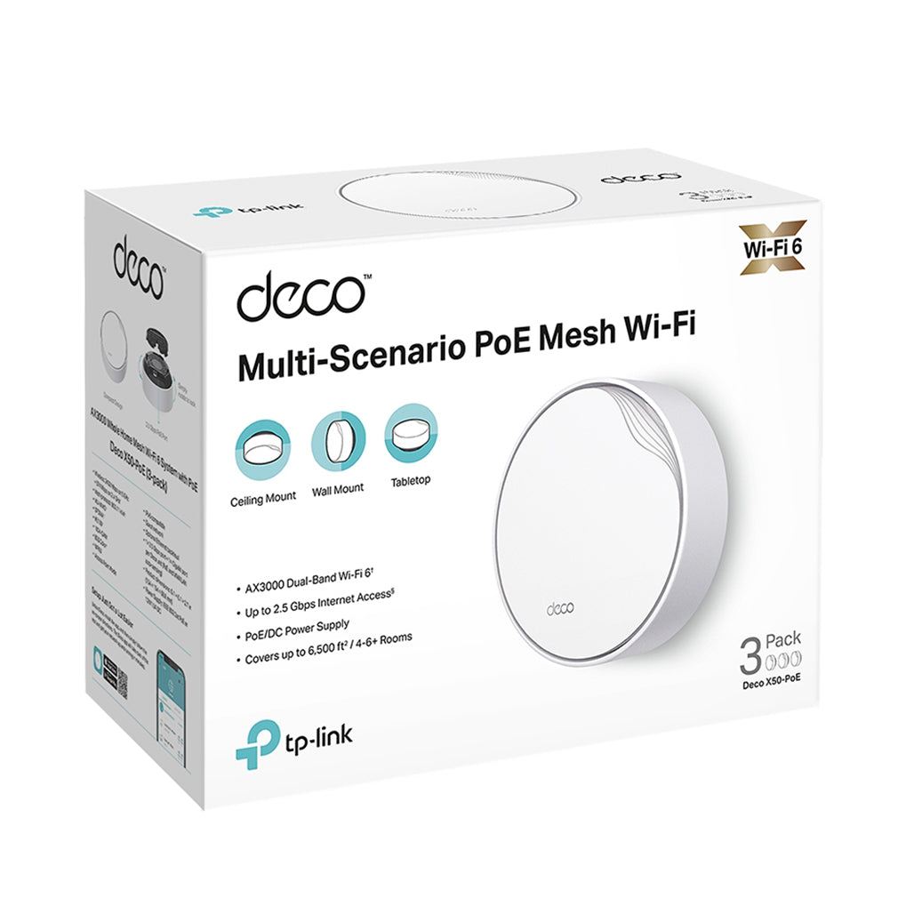 A Photo Of TP-LINK Deco X50-PoE - AX3000 WiFi 6 Mesh System (3Pack)
