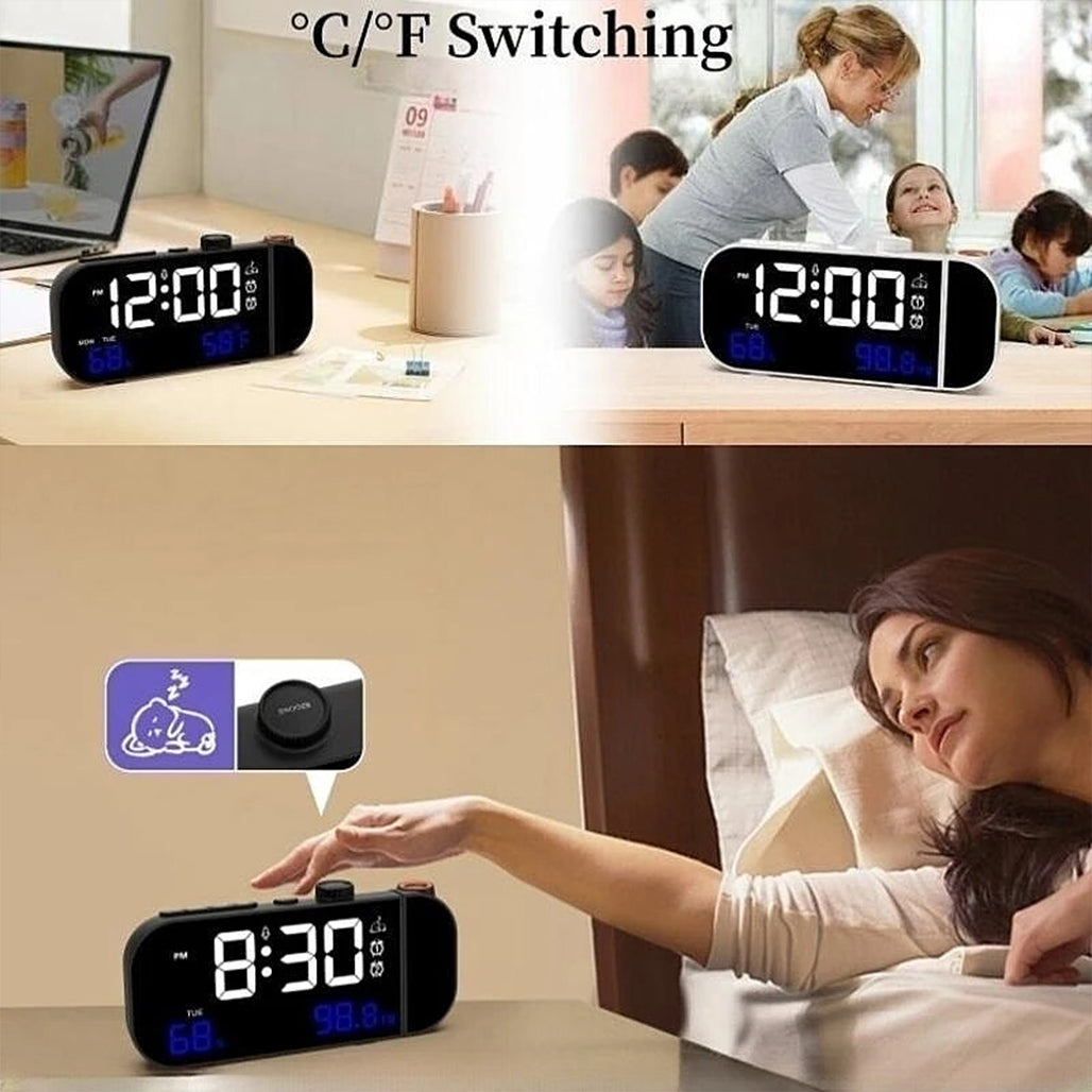 A Photo Of Digital Mirror Projection Alarm Clock