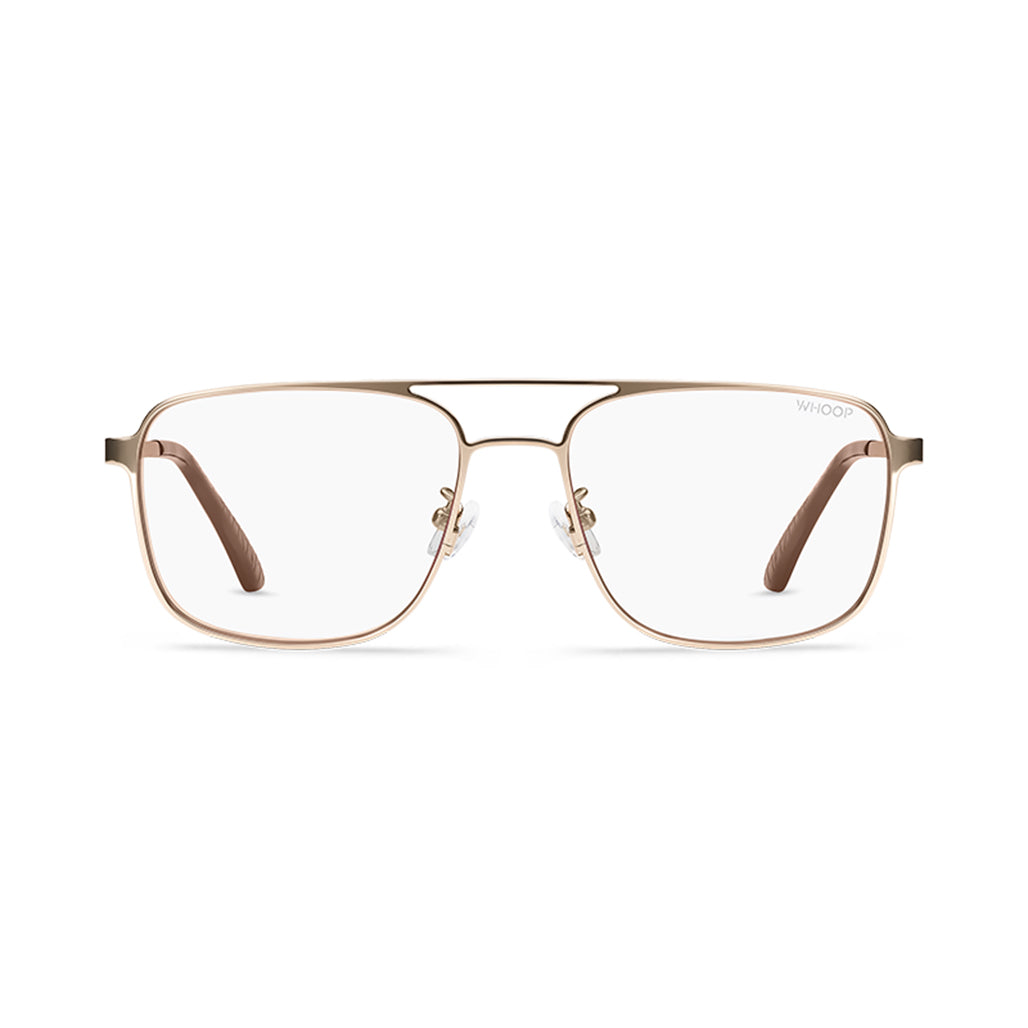 A Photo Of WHOOP Blue Light Glasses Drift Light Gold with All-Day Lenses