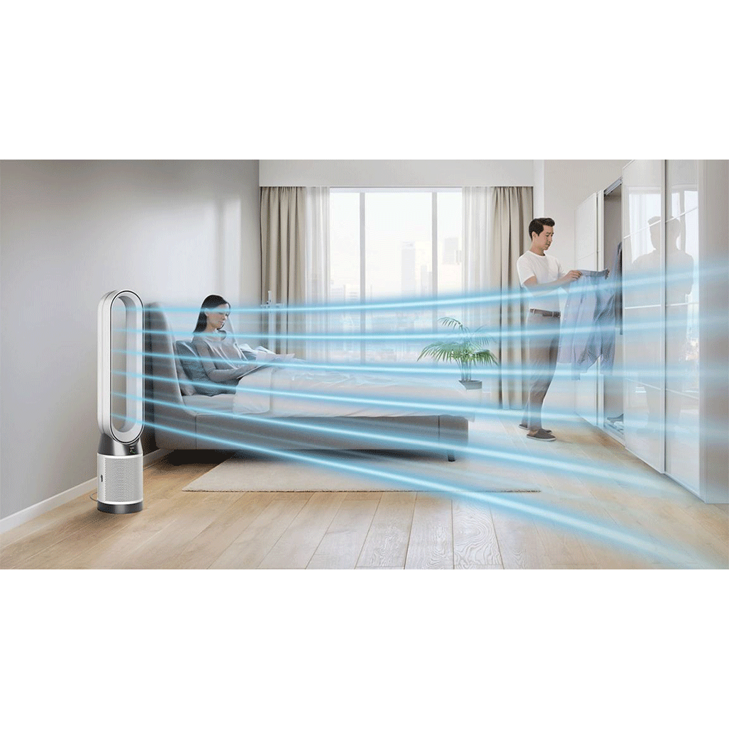A Photo Of Dyson Purifier Cool Gen1 TP10 Air Purifying Fan with HEPA Filtration - White | Whole Room Cooling and Purification