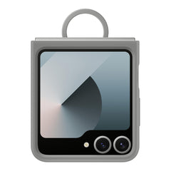 A Photo Of Samsung Z Flip6 Silicone Case with Built-In Ring | Ultra-Slim, Non-Slip Grip, Sleek Design
