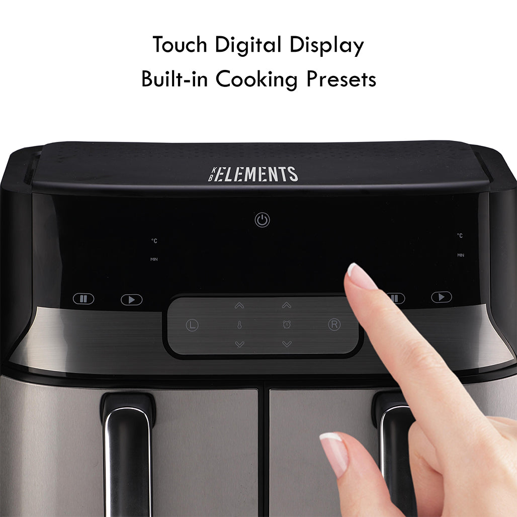 A Photo Of KB Elements ELK90FD2 - Dual Basket Digital Air Fryer 9L