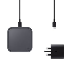 A Photo Of Samsung 15W Wireless Charger Pad P2400 with TA – Fast Charging Pad with Built-In Cooling, LED Indicator, and Galaxy & iPhone Compatibility