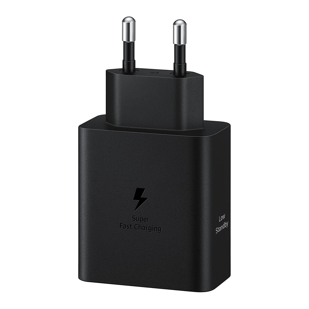 A Photo Of Samsung 50W PD Power Adapter T5020 with 5A USB-C to USB-C Cable - Dual-Port Fast Charger for Multi-Device Compatibility