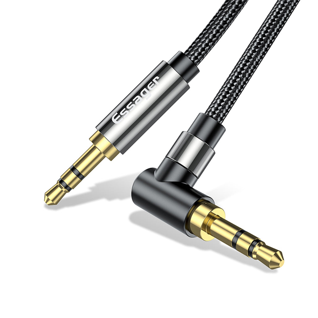 A Photo Of Essager AUX 3.5mm Audio Jack HiFi Elbow Adapter Cable 1.5M - EYP35-WTA01