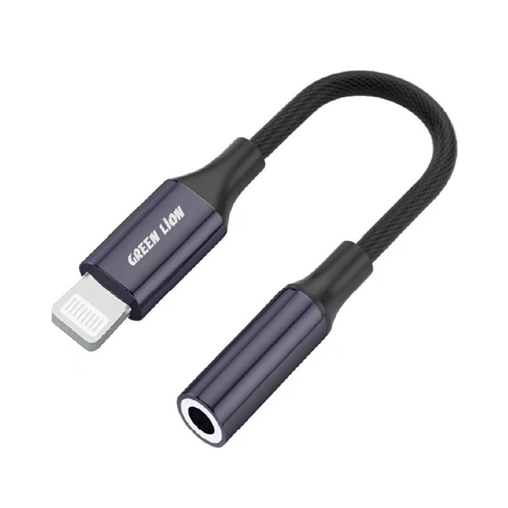 A Photo Of Green Lion Type-C/Lightning to 3.5mm Audio Cable Adapter (12cm) - High-Fidelity Sound