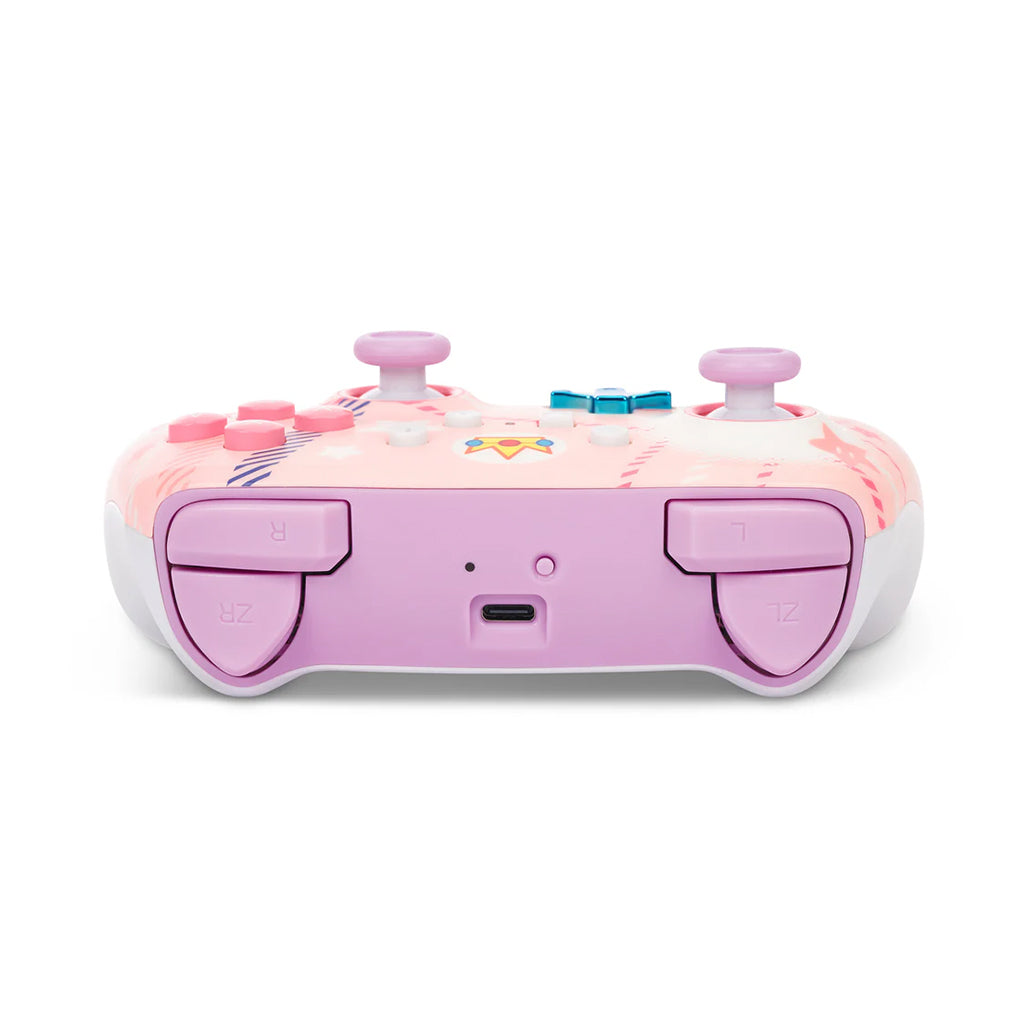 A Photo Of PowerA Princess Peach Plaid Enhanced Wireless Controller for Nintendo Switch