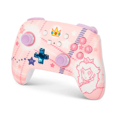 A Photo Of PowerA Princess Peach Plaid Enhanced Wireless Controller for Nintendo Switch