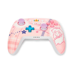 A Photo Of PowerA Princess Peach Plaid Enhanced Wireless Controller for Nintendo Switch