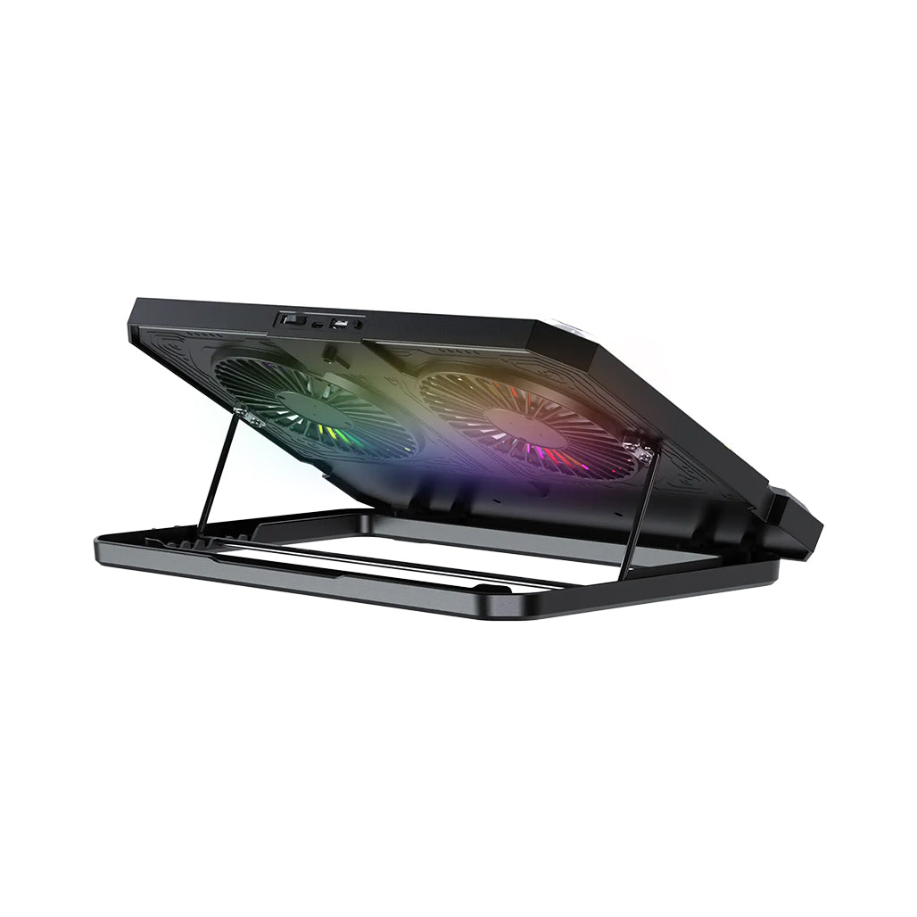 A Photo Of Fantech NC21 RGB Laptop Cooling Pad with Dual Large Fans