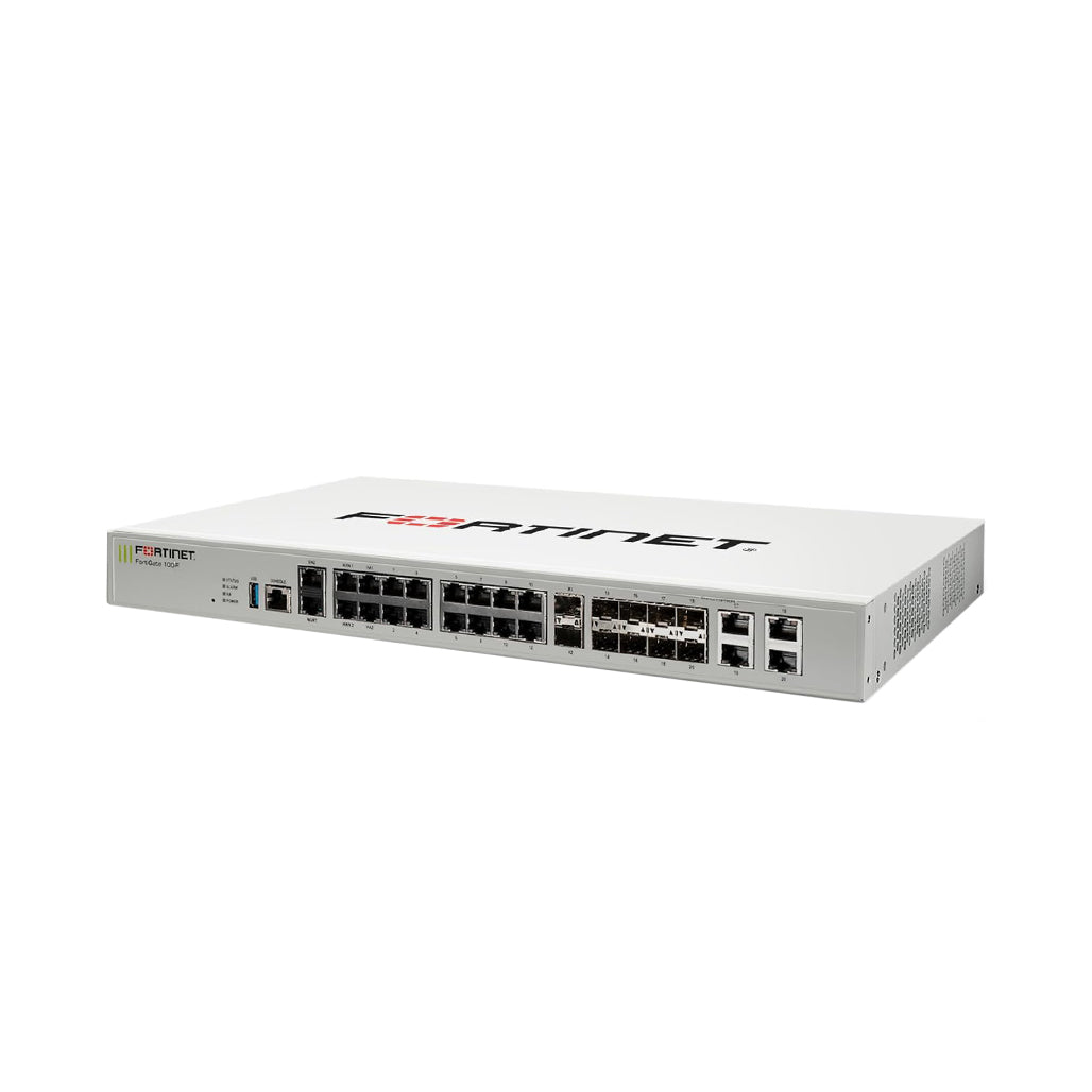 A Photo Of Fortinet FortiGate 100F Firewall Appliance | 22 GE RJ45 Ports, 4 SFP, 2 10G SFP+ Ports