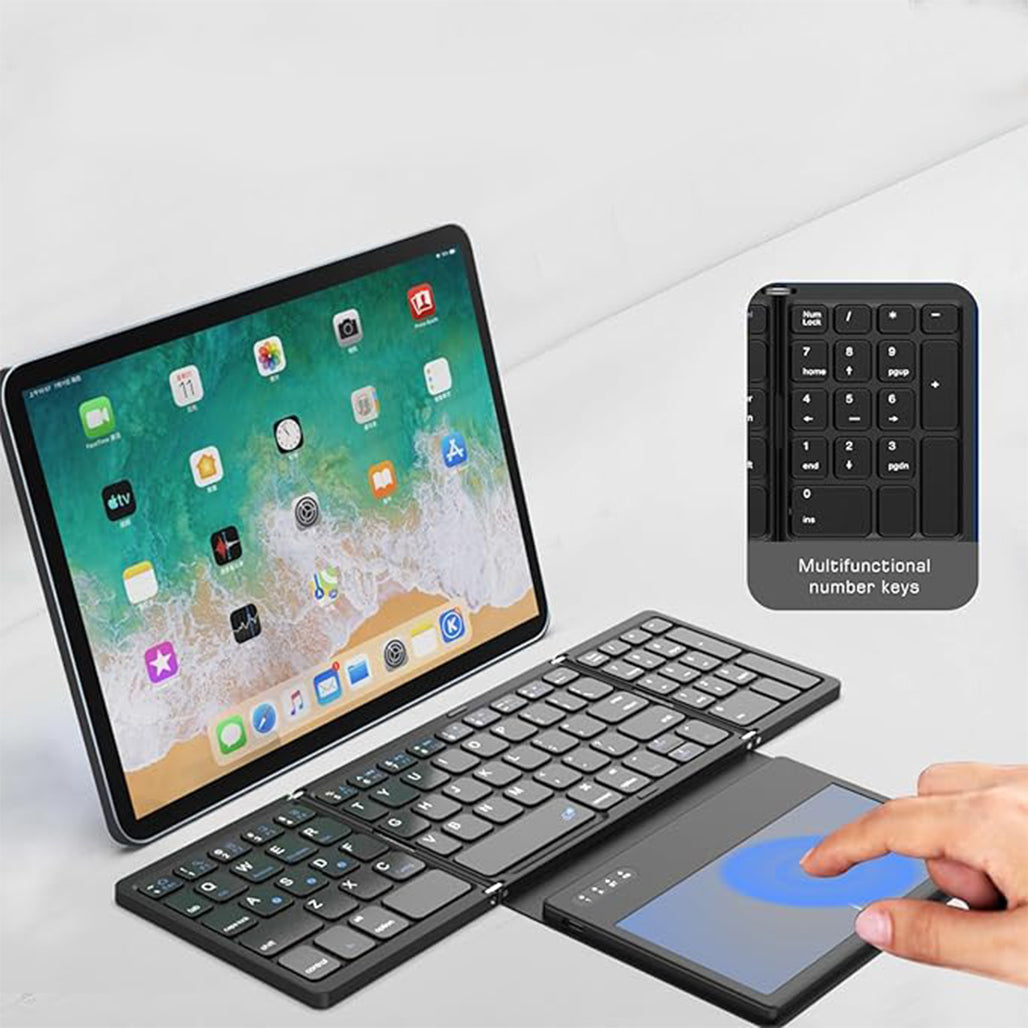 A Photo Of Bluetooth Foldable Keyboard with Touchpad