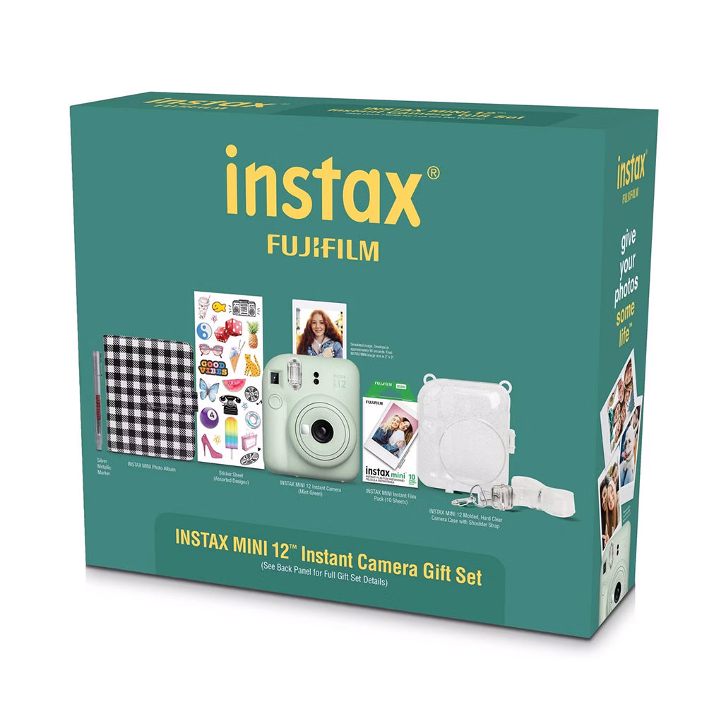 A Photo Of Fujifilm Instax Mini 12 Holiday Bundle - Instant Camera Gift Set - Mint Green