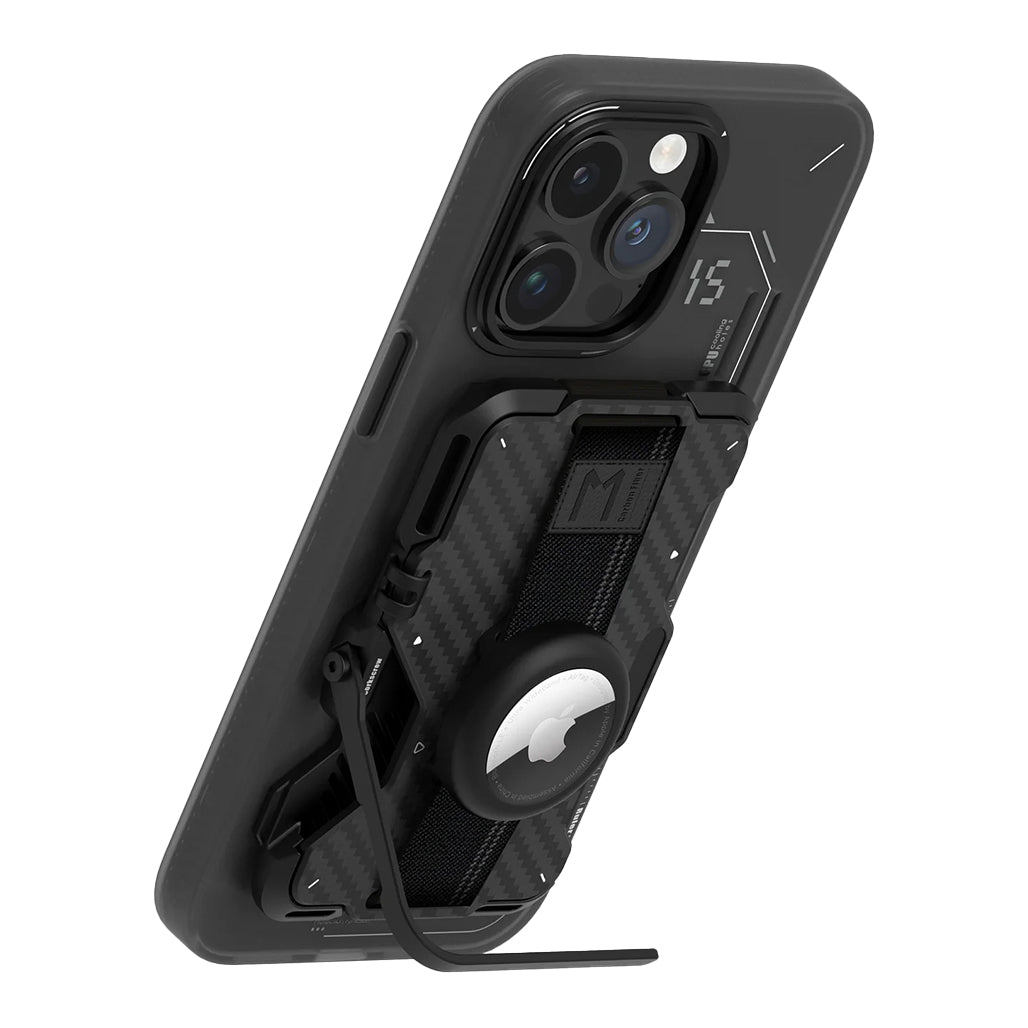 A Photo Of AULUMU G03 Multi-Tool Magnetic Metal Wallet | Carbon Fiber Cover | MagSafe