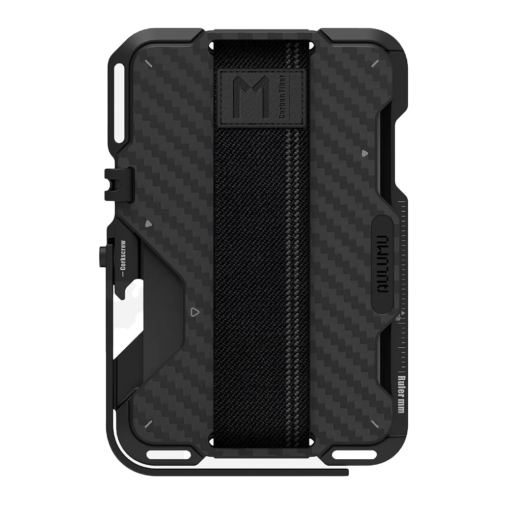 A Photo Of AULUMU G03 Multi-Tool Magnetic Metal Wallet | Carbon Fiber Cover | MagSafe