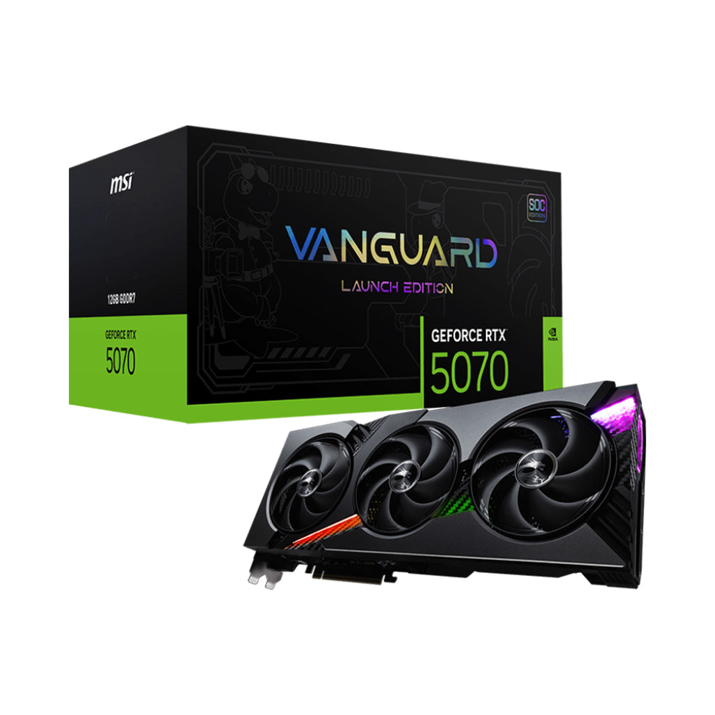 A Photo Of MSI GeForce RTX 5070 12G Vanguard SOC Launch Edition – Blackwell Architecture, DLSS 4, 12GB GDDR7 GPU