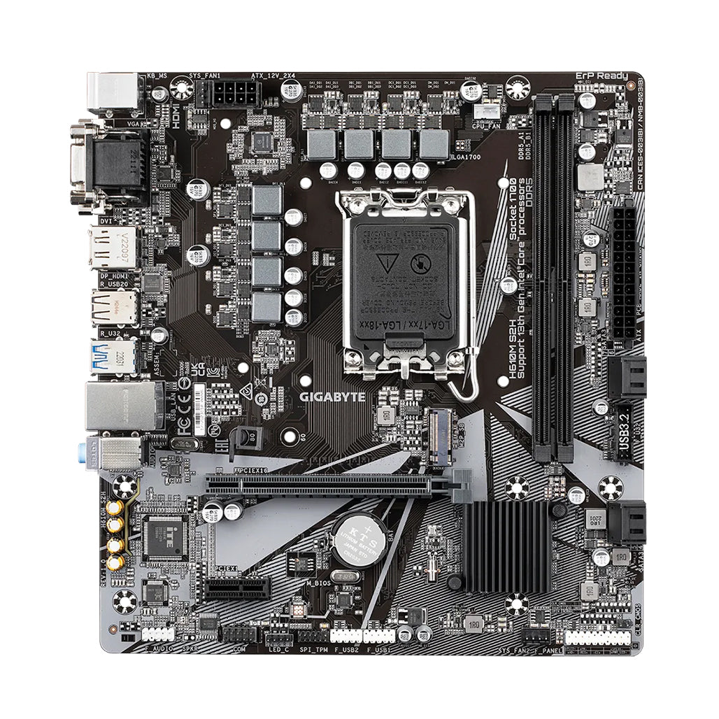 A Photo Of Gigabyte H610M S2H (rev. 1.0) Intel® H610 Motherboard – High-Performance Micro ATX Solution for 14th, 13th, and 12th Gen Intel® Processors