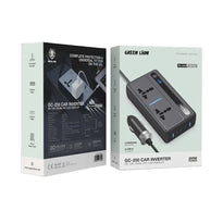 Green Lion GC-250 Car Inverter 200W - Black | 6-Port Power Device with Fast Charging