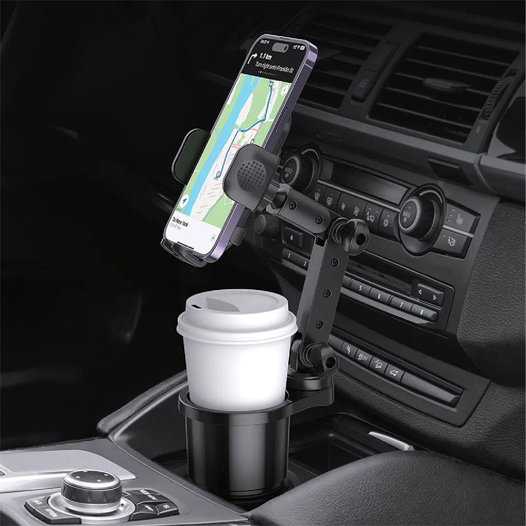 A Photo Of Green Lion 2-In-1 FlexGrip Car Cup Holder & Phone Mount