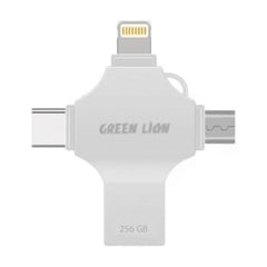 A Photo Of Green Lion 4-in-1 USB Flash Drive 256GB - Silver | GN4IN1USB256SL