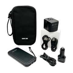 A Photo Of Green Lion 6-in-1 Universal Travel Bag - Black | GN6IN1UBAGBK | All-in-One Charging Solution
