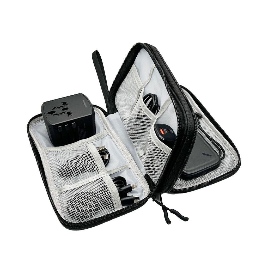 A Photo Of Green Lion 6-in-1 Universal Travel Bag - Black | GN6IN1UBAGBK | All-in-One Charging Solution