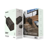 Green Lion 7-in-1 GaN 65W USB-C Power Strip with AC Outlets – Fast Charging Extension Hub (Black)