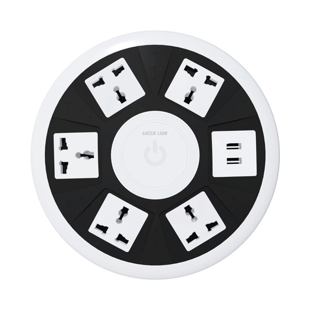 A Photo Of Green Lion 7-in-1 Power Socket with USB & Fast Charging – 2M Cable – White