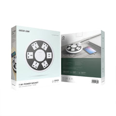 A Photo Of Green Lion 7-in-1 Power Socket with USB & Fast Charging – 2M Cable – White