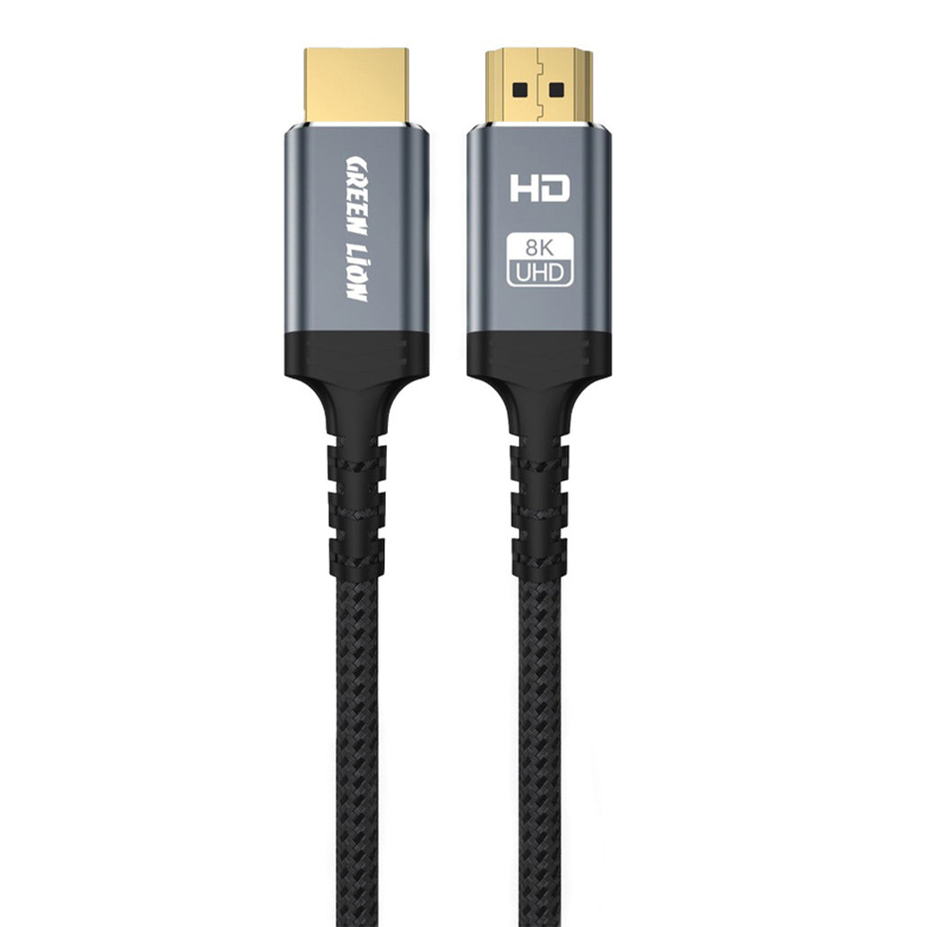 A Photo Of Green Lion 8K HDMI Cable 2M – Ultra HD, HDR, VRR, 7.1 Surround Sound, High-Speed Braided Cable