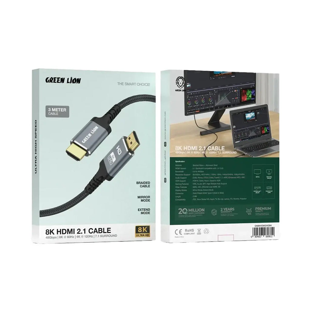 A Photo Of Green Lion 8K HDMI to HDMI Cable 3M