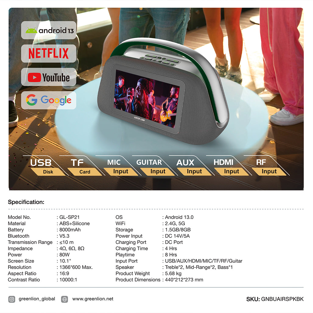 A Photo Of Green Lion Buenos Aires - Smart Speaker with 10.1