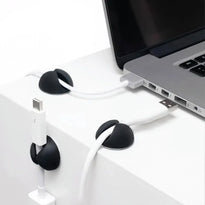 Green Lion 10-in-1 Cable Organizer – Black | Tidy & Durable Desk Solution