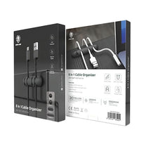 Green Lion 8-in-1 Cable Organizer - Black | Desk Cable Management Solution