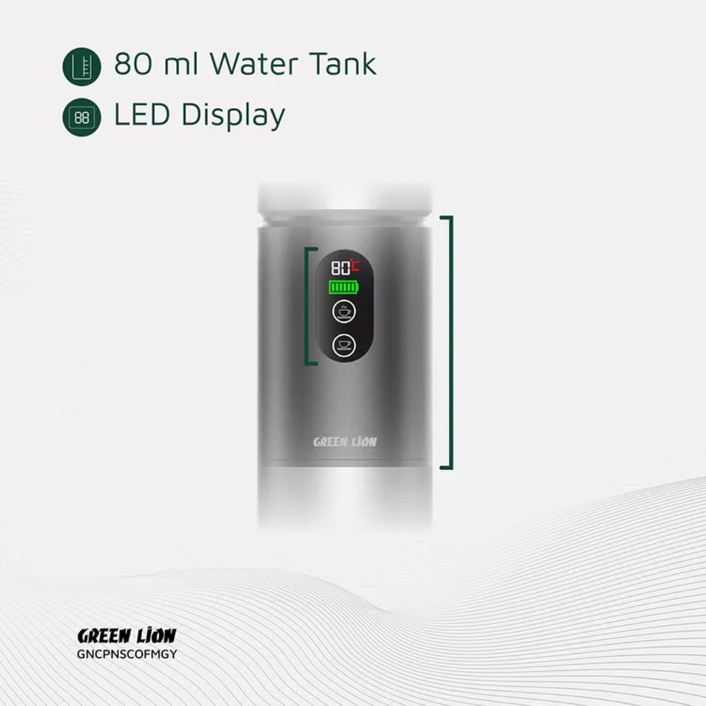 A Photo Of Green Lion Campinas Portable Espresso Machine – 150mL - Gray