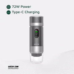 A Photo Of Green Lion Campinas Portable Espresso Machine – 150mL - Gray