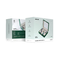 Green Lion Classic 10-Slot Watch Box with Glass Top - Green | Elegant and Durable Storage