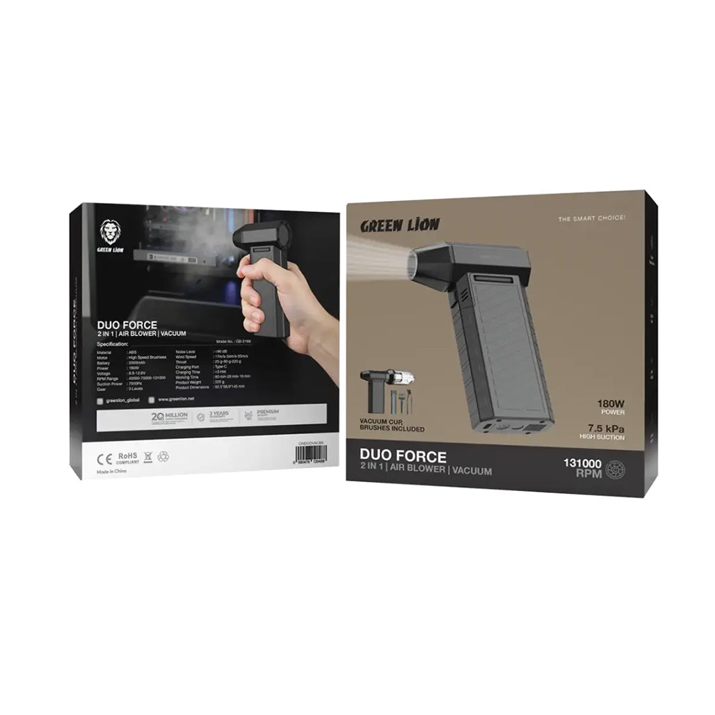 A Photo Of Green Lion Duo Force Air Blower – Black