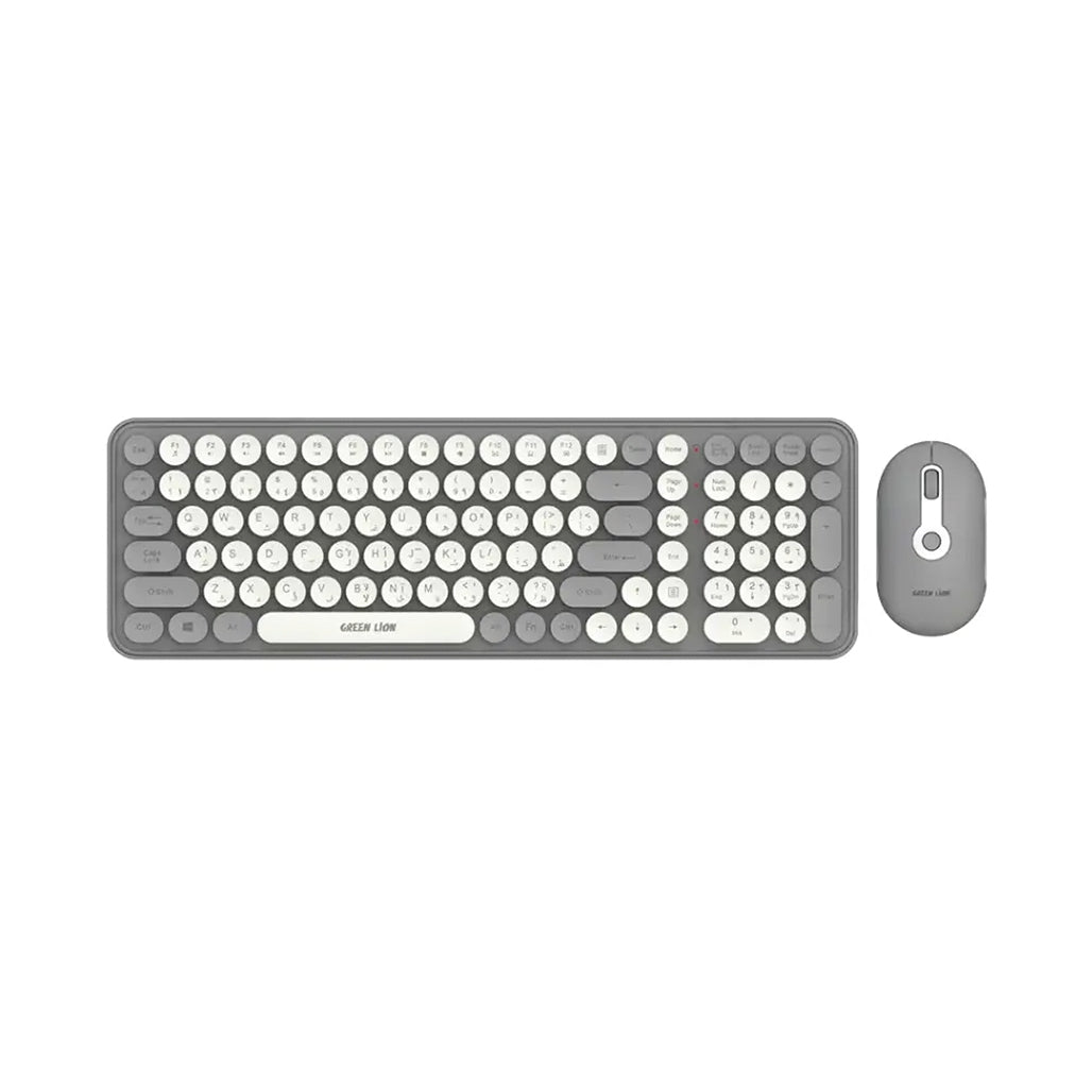 A Photo Of Green Lion GKM-300 Wireless Keyboard and Mouse Combo – Grey