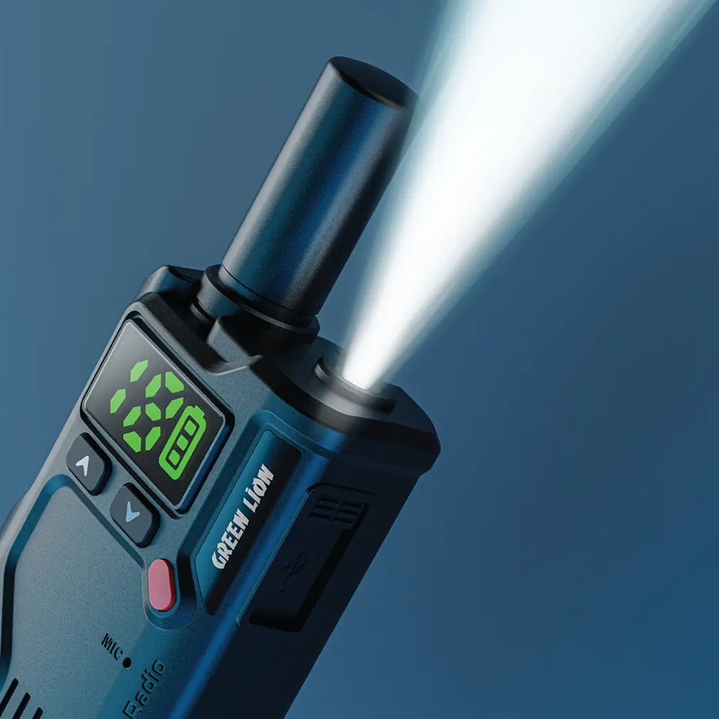 A Photo Of Green Lion GPX600 Long-Range Walkie Talkie – 16-Channel Two-Way Radio, 2500mAh Battery, Type-C Charging – Black