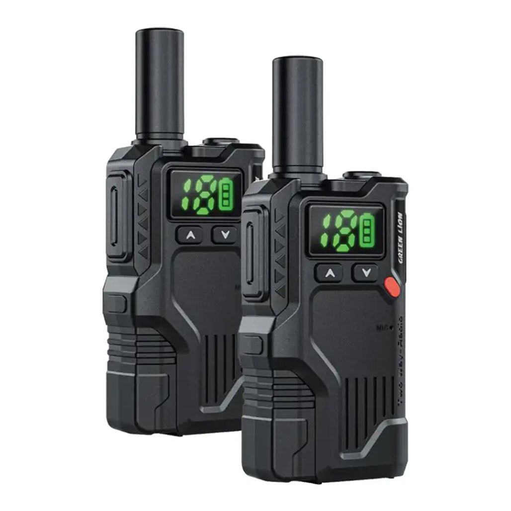 A Photo Of Green Lion GPX600 Long-Range Walkie Talkie – 16-Channel Two-Way Radio, 2500mAh Battery, Type-C Charging – Black
